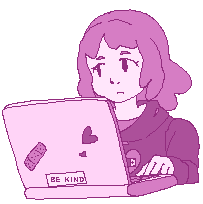a girl uses a laptop to browse the internet