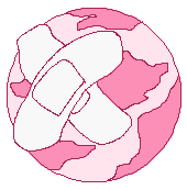 earth with a big bandage on it